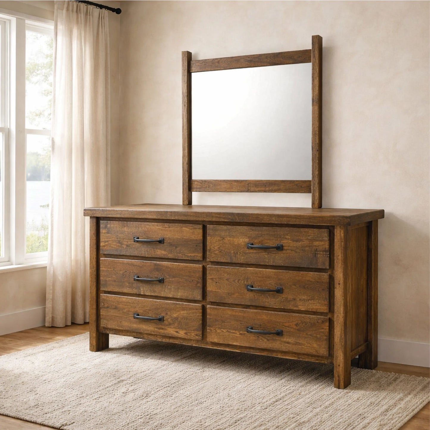 Dylan 6 Drawer Wood Dresser