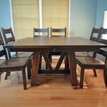 cherry wood extendable square dining table