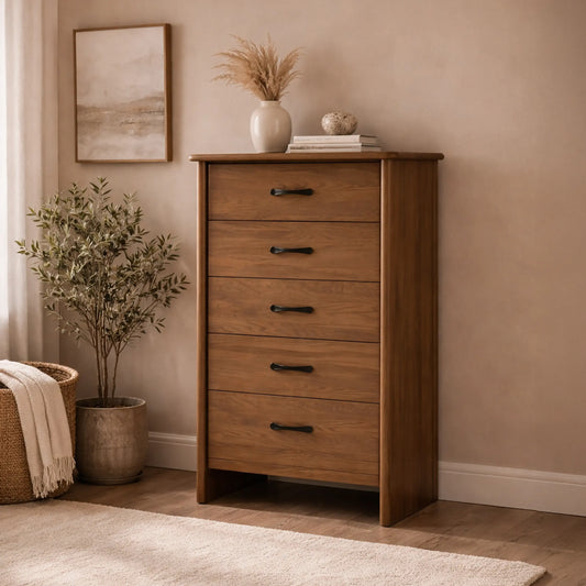 Paola Solid Wood 5-Drawer Tall Dresser