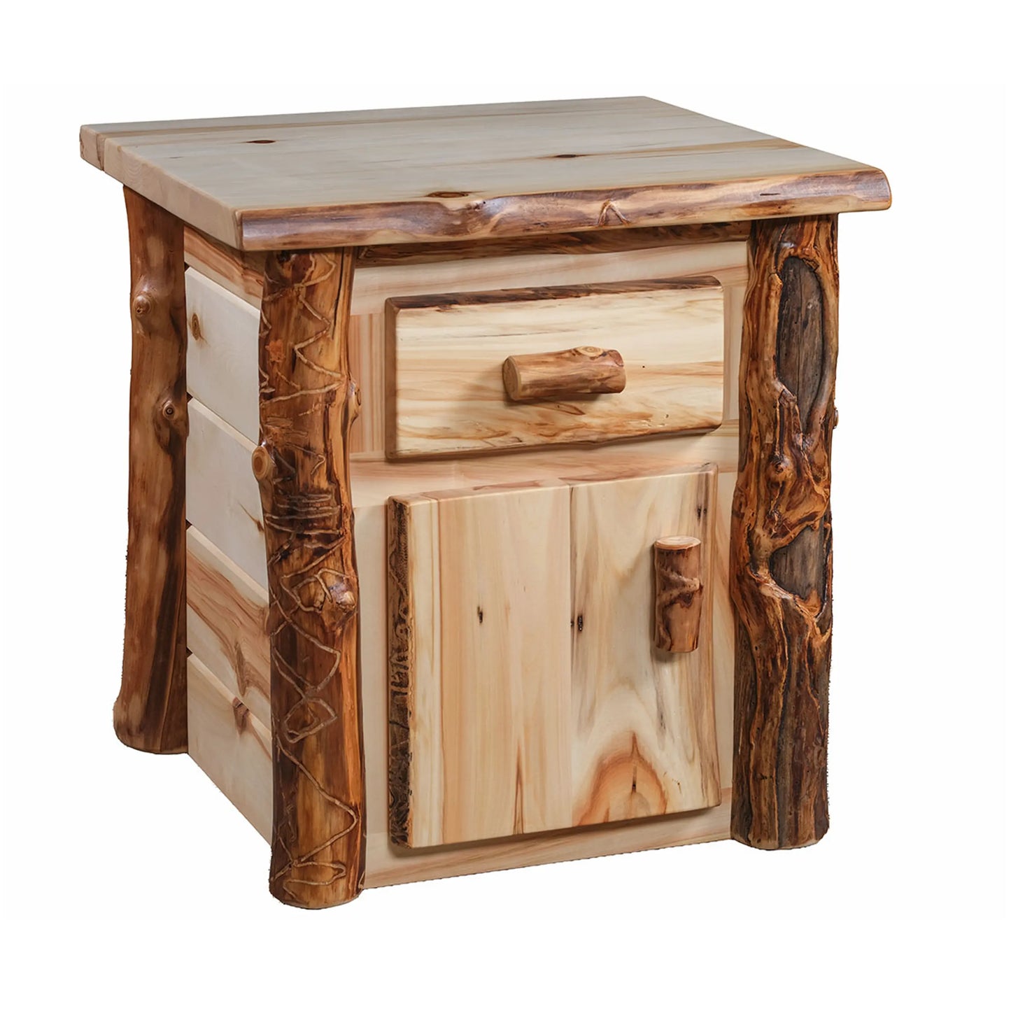 Cumberland Rustic Log Nightstand