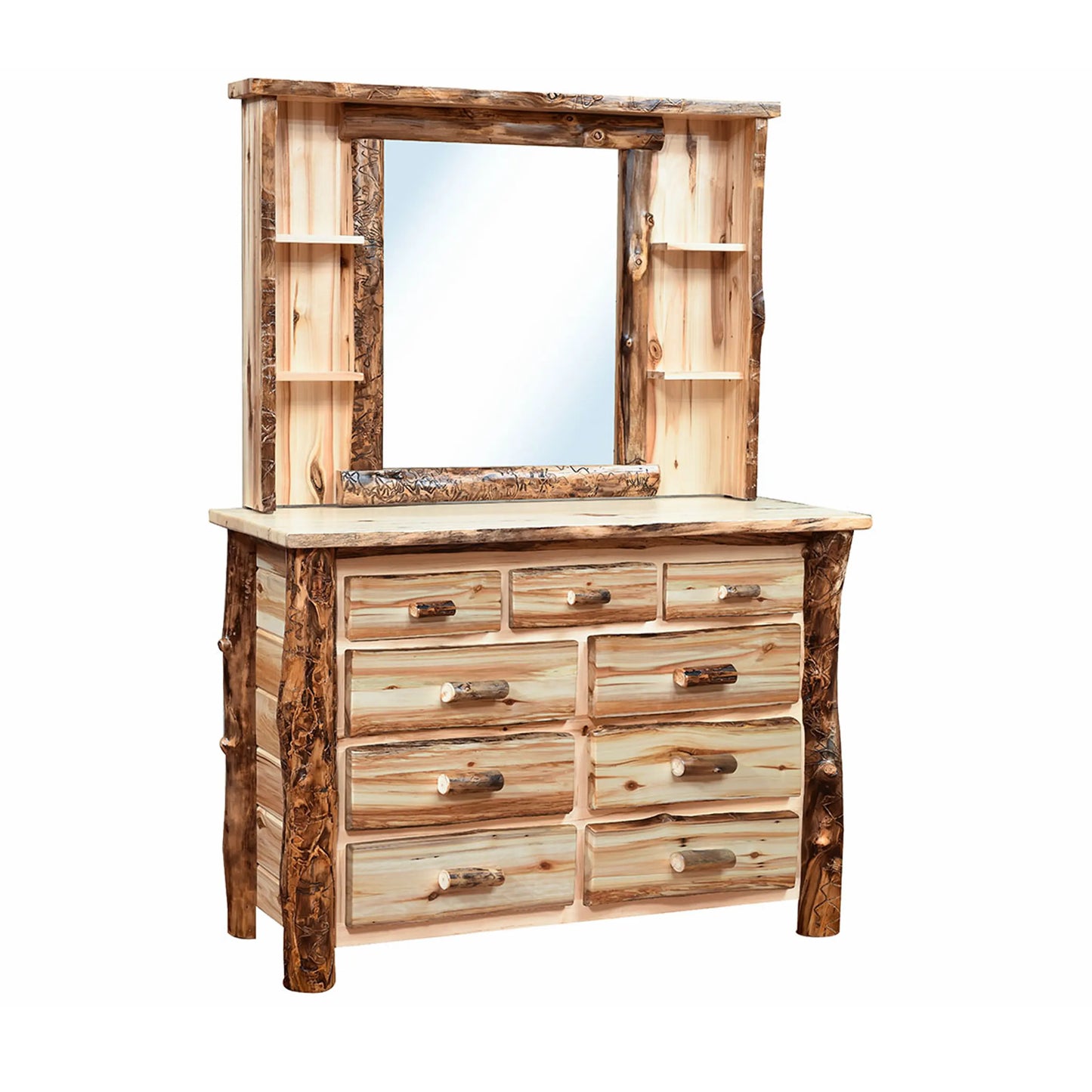 Cumberland Rustic Log Dresser Mirror