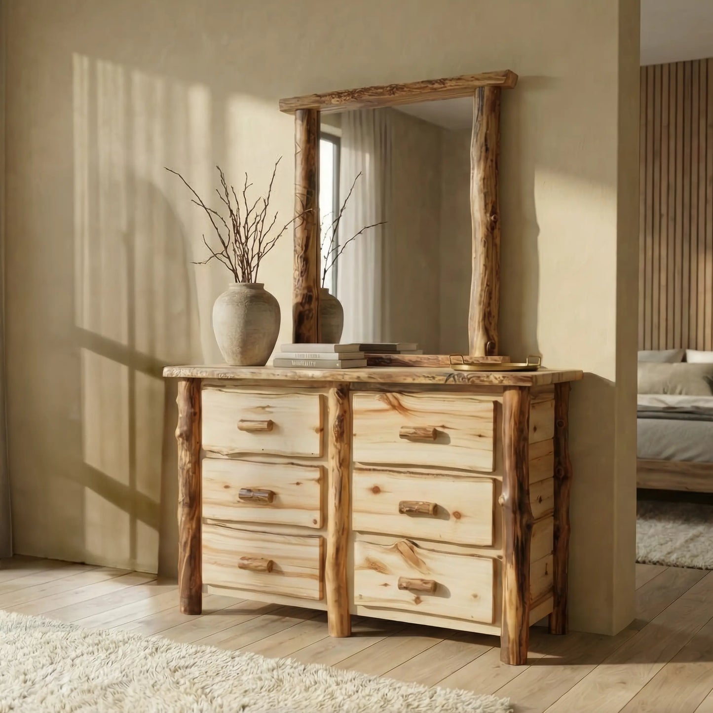 Cumberland Rustic Log Wide Dresser
