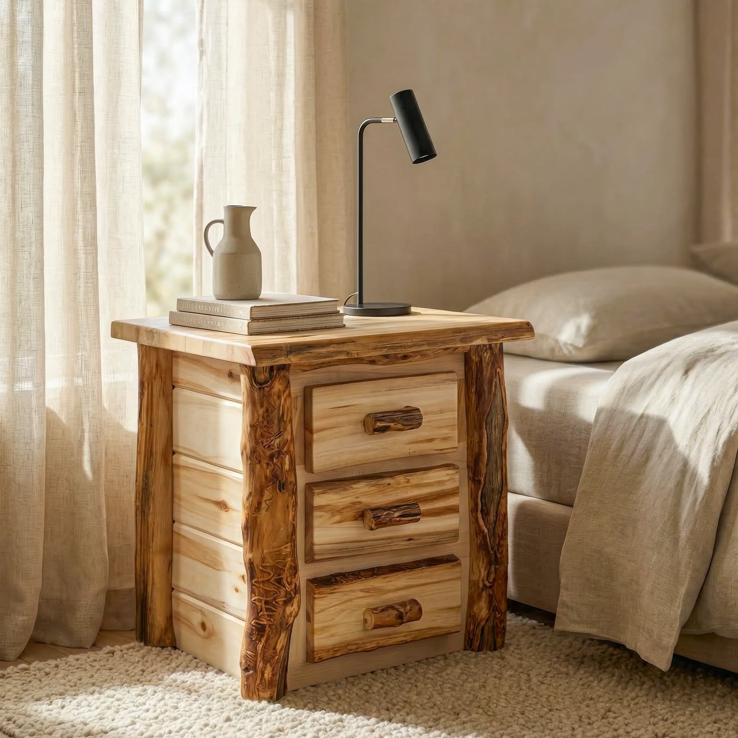 Cumberland Rustic Log Nightstand