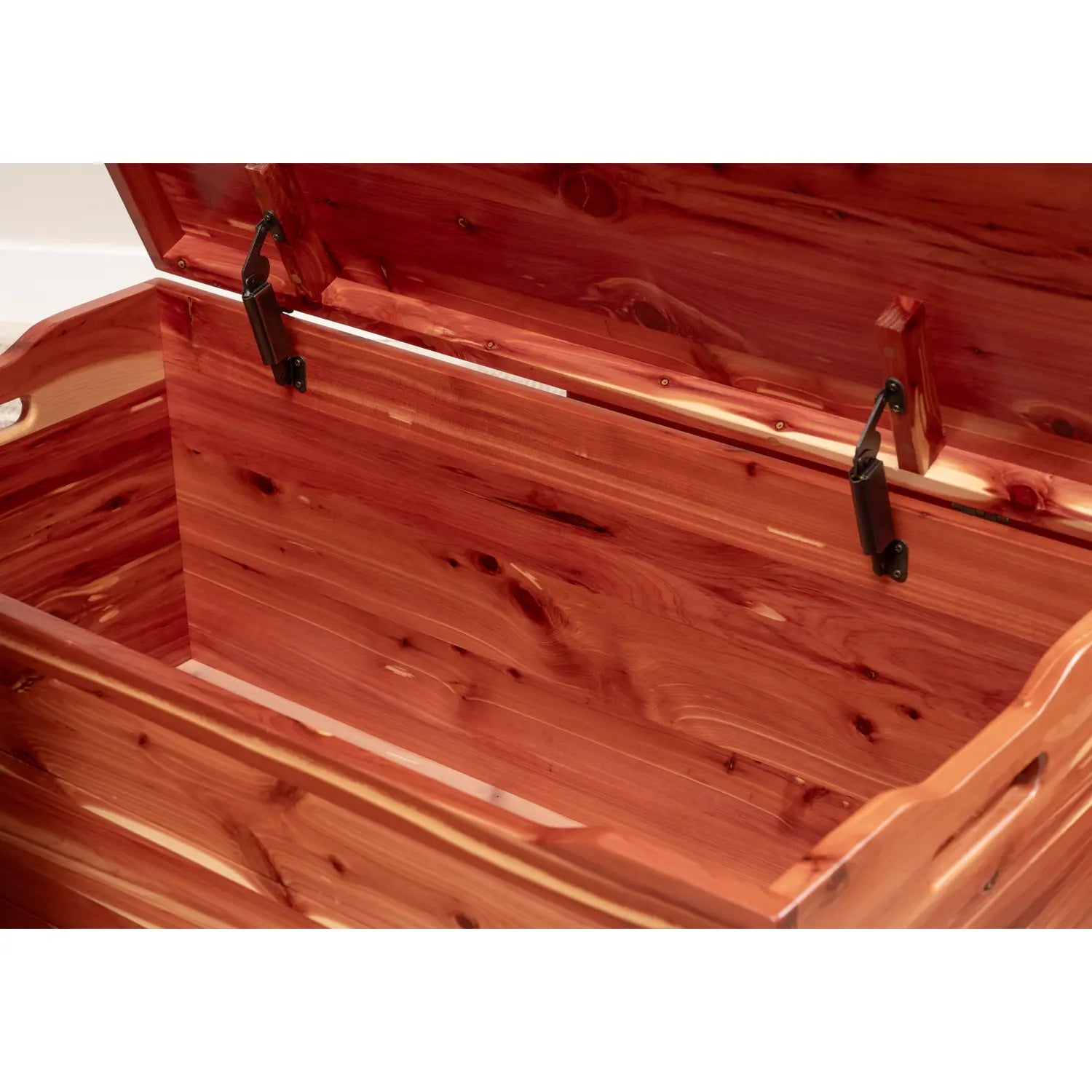 inside cedar wood blanket chest