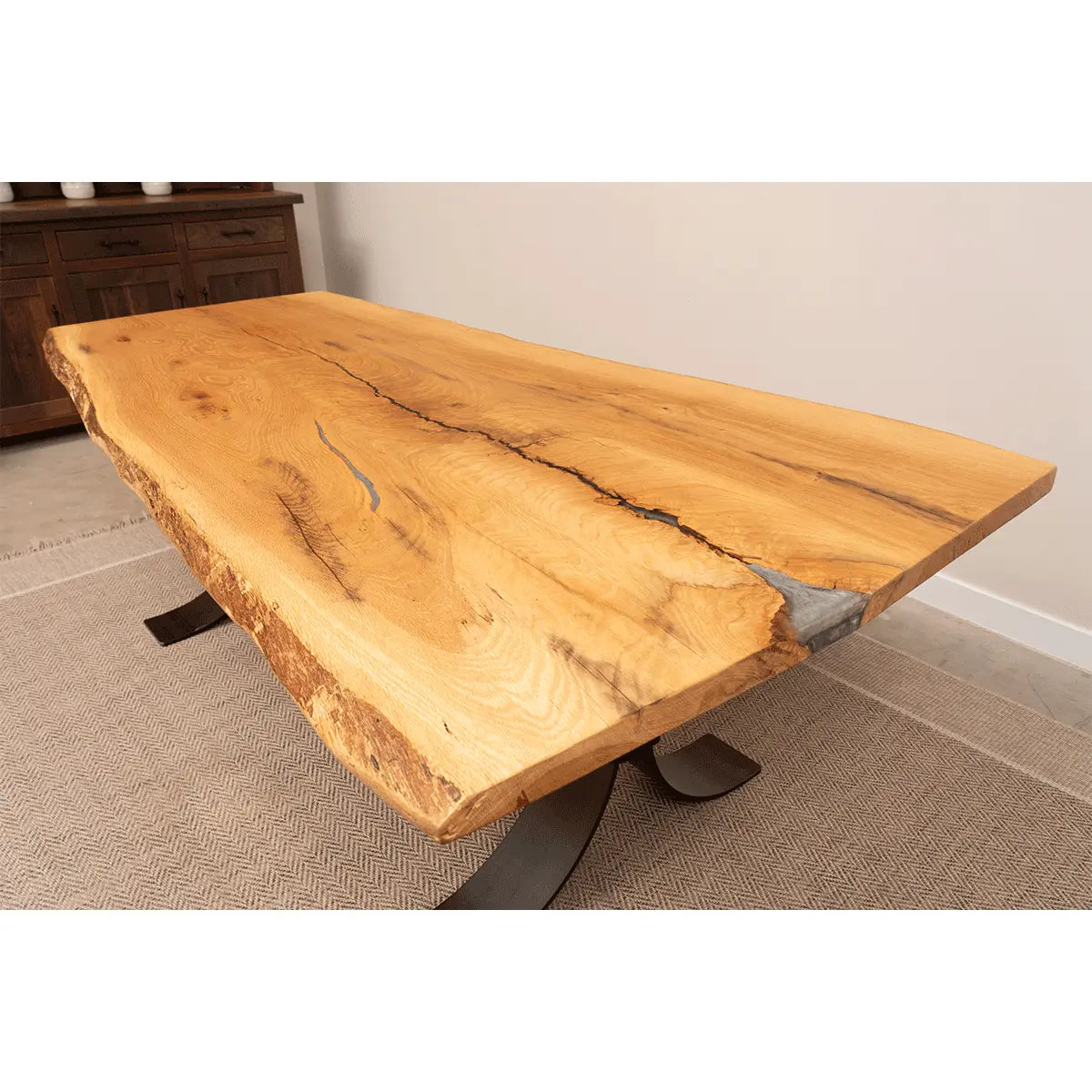 84" Live Edge Dining Table in Oak