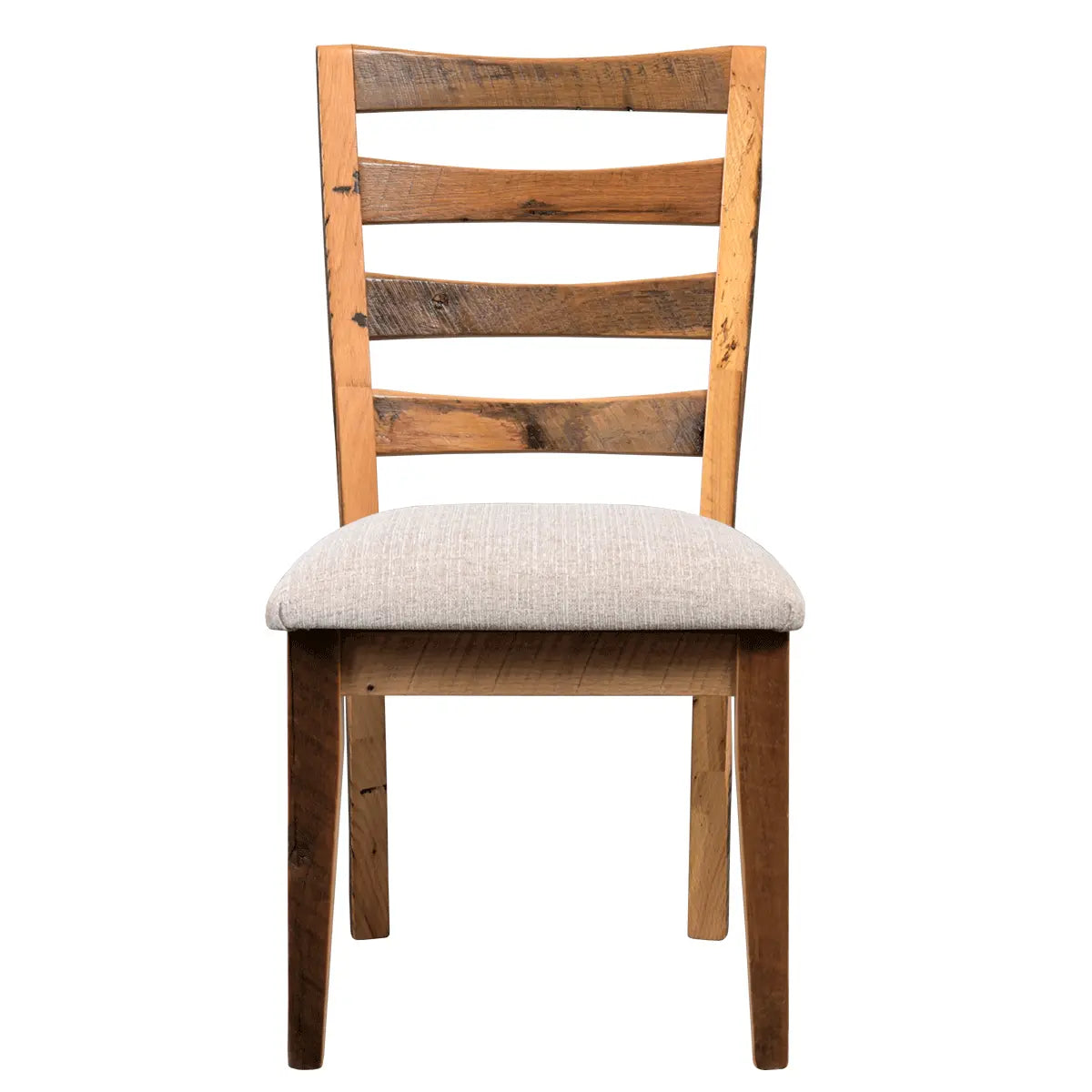 Reclaimed Barn Wood Upholstered Ladderback Dining Chair