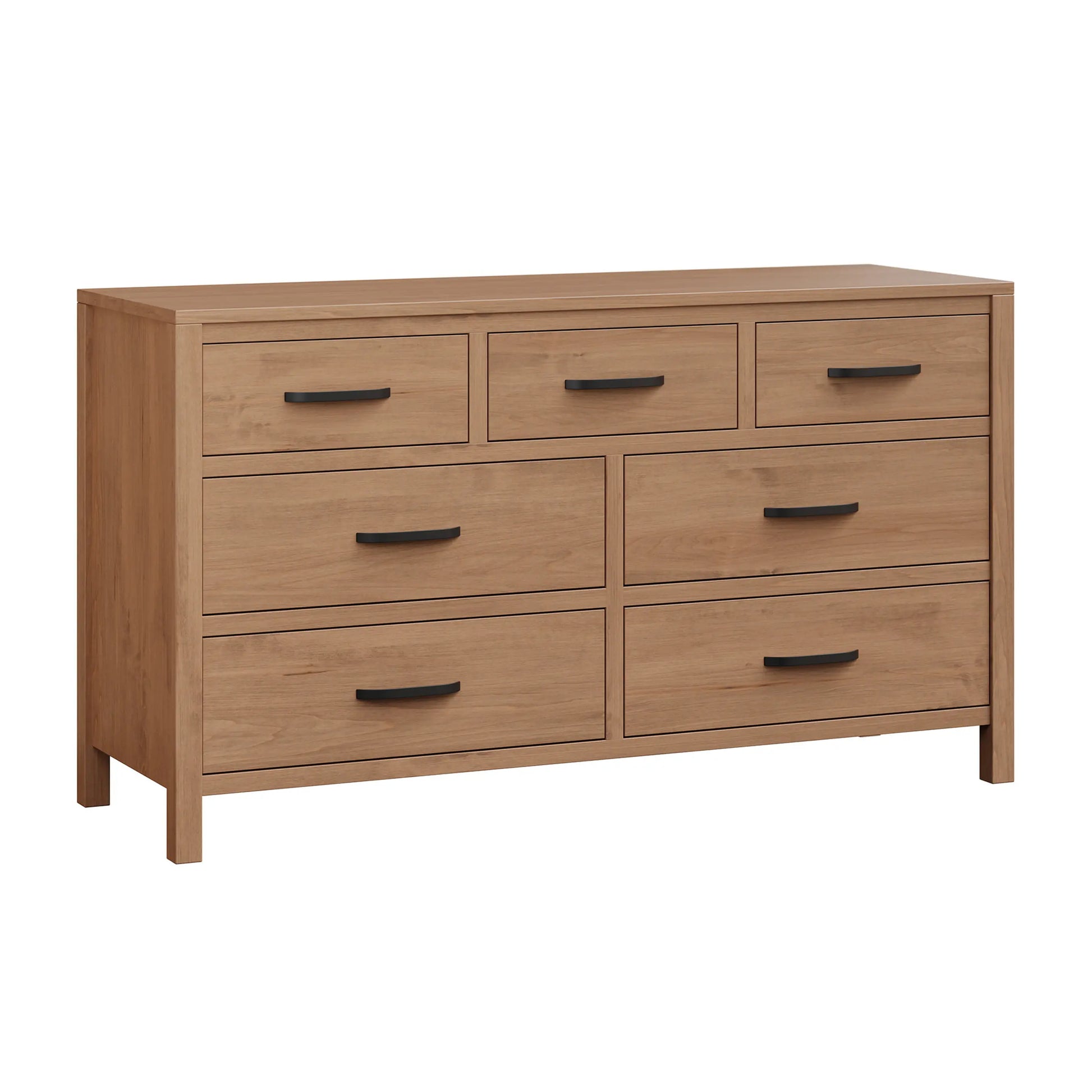 Emily Solid Wood 7 Drawer Dresser Brown Maple / 60" Emily Solid Wood 7 Drawer Dresser Brown Maple / 60"