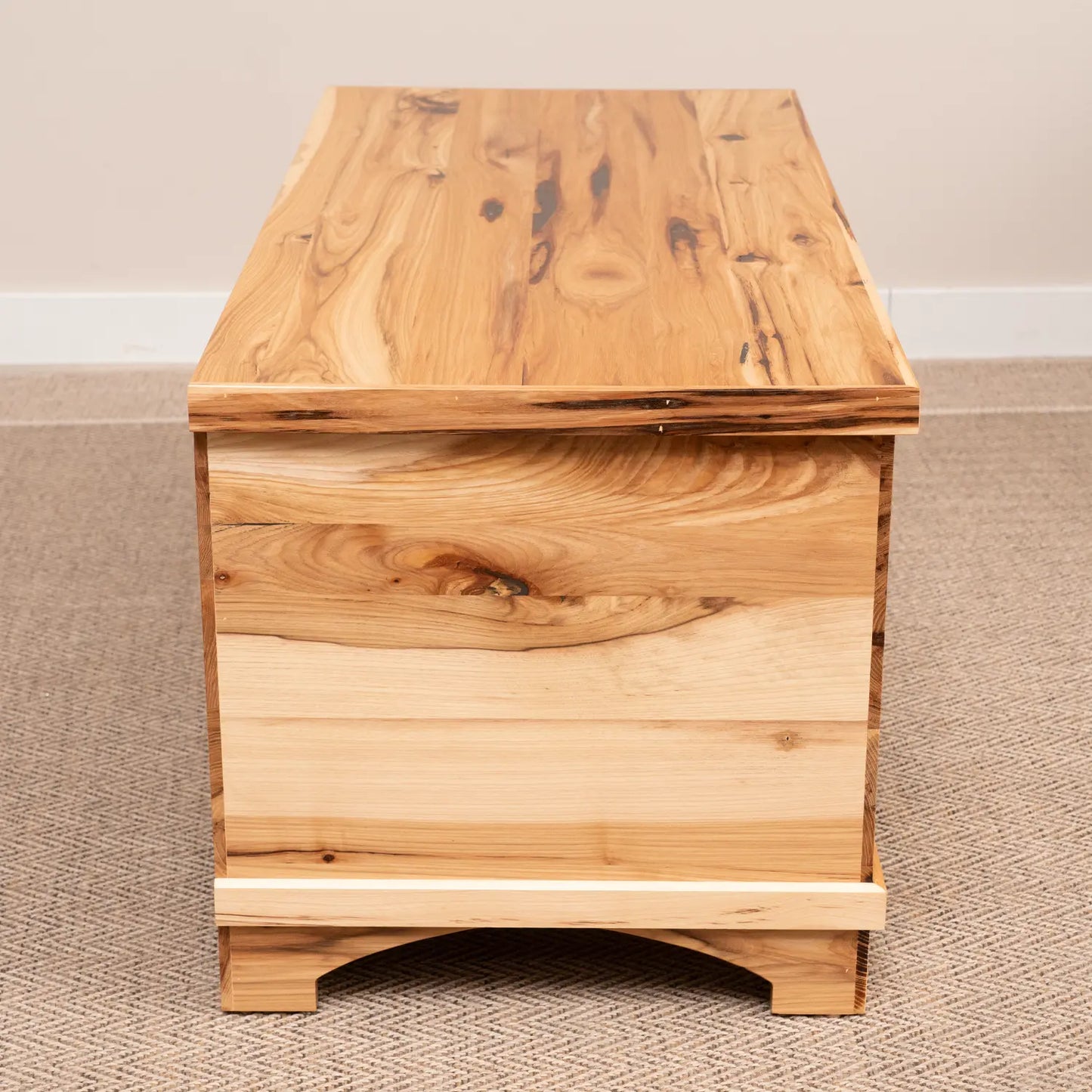 Side Hickory Wood Blanket Chest