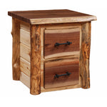 Big Horn Walnut Slab Nightstand with Aspen Posts
