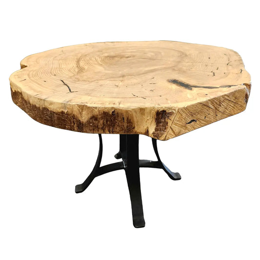 36" Live Edge Ash Round End Table