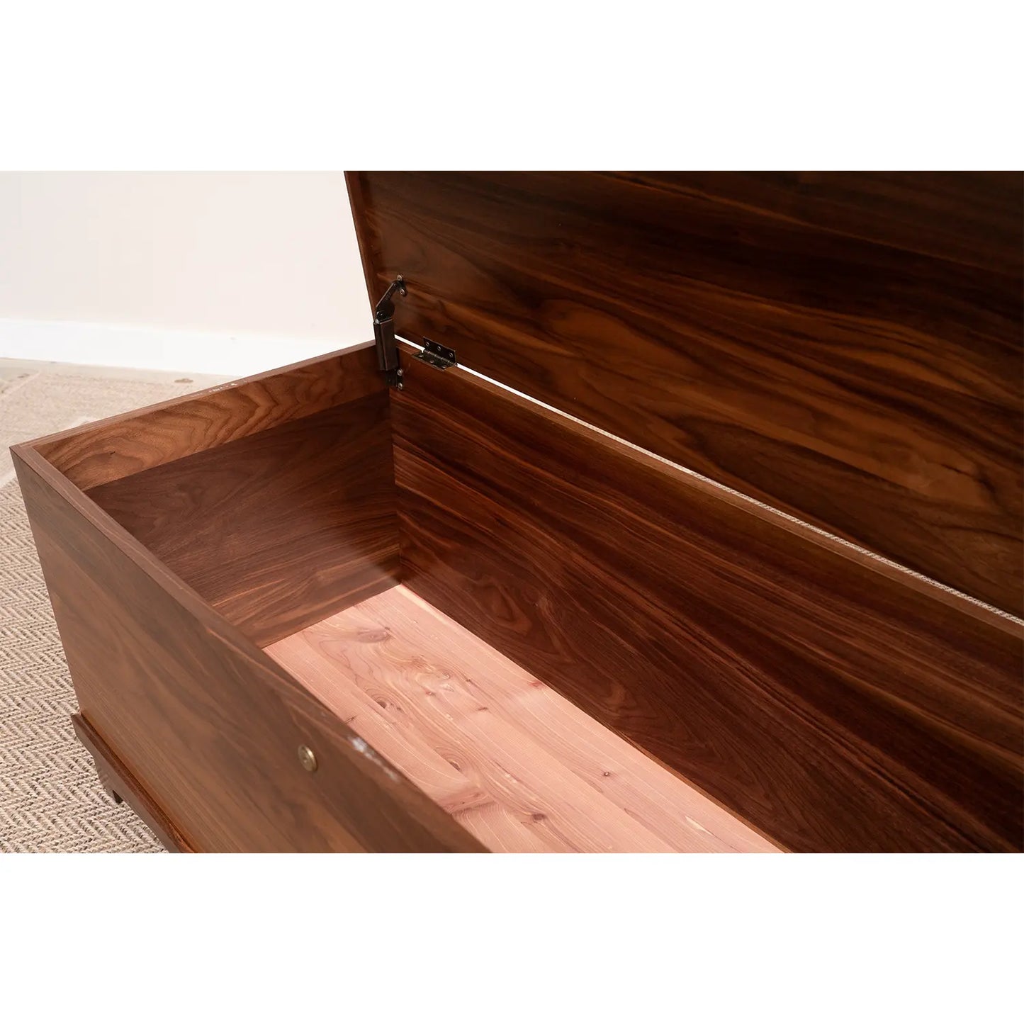 Cedar lined walnut wood chest