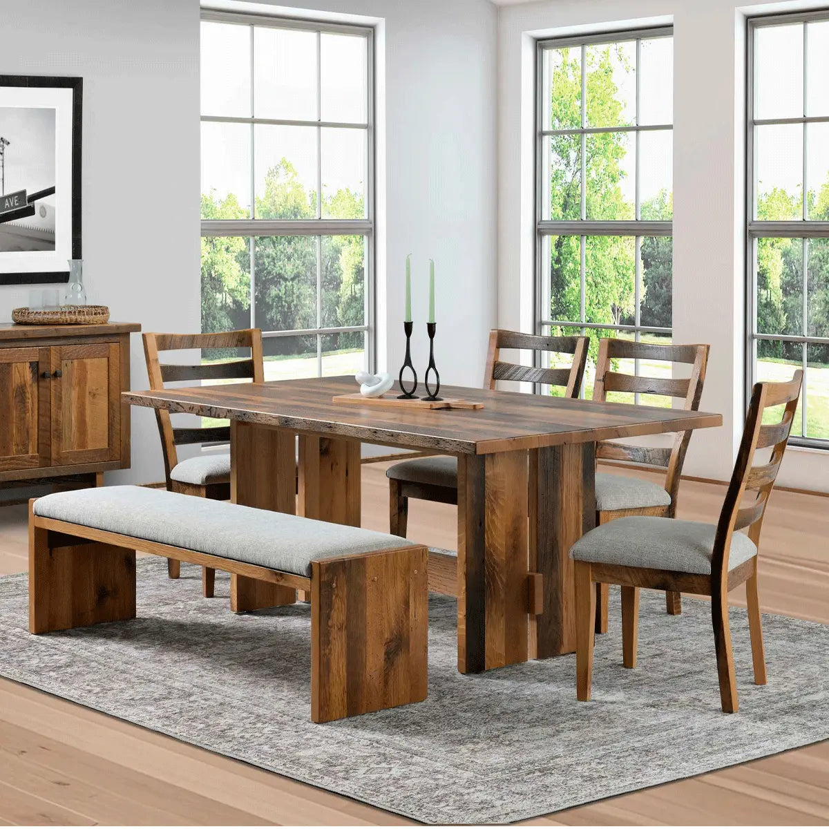 Modern Reclaimed Wood Dining Room Table