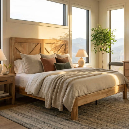 Dylan Geometric Panel Bed Frame