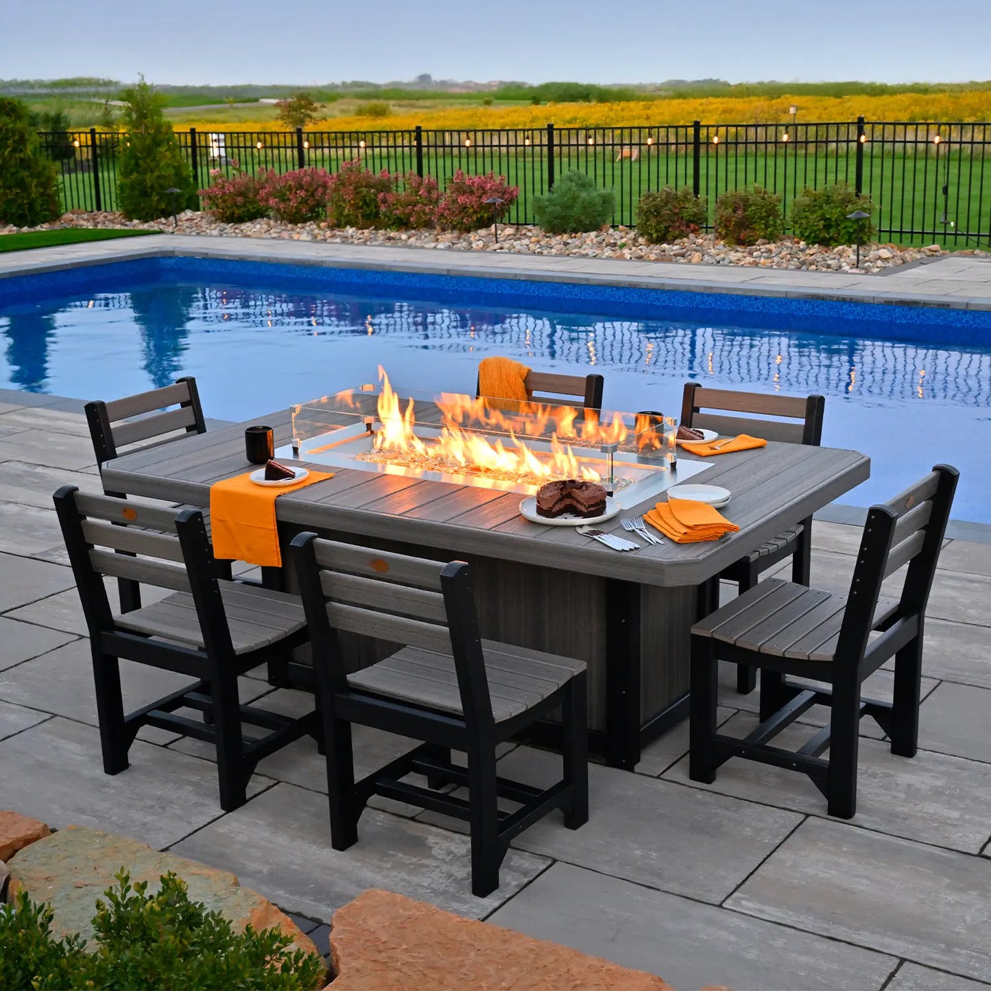 Lumin Fire Table Rectangular, 79" - Built for a Lifetime Outdoors