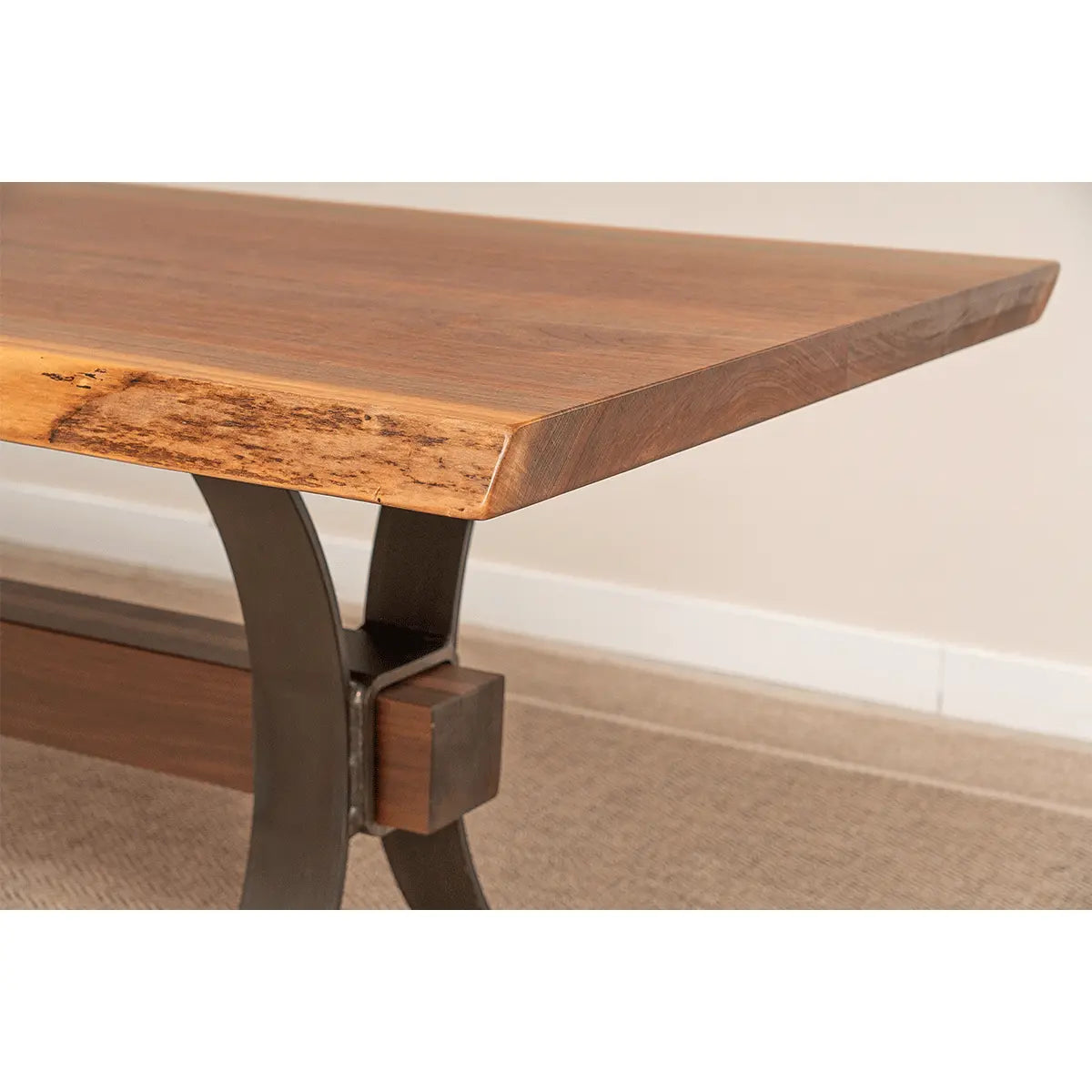 Details of Industrial Modern Live Edge Wood Table