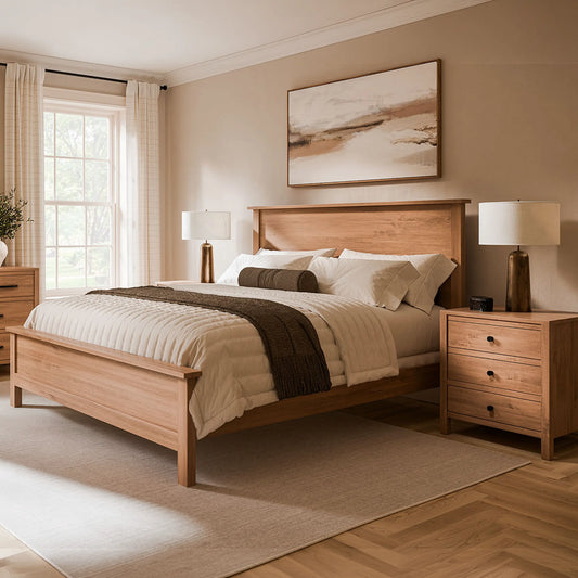 Emily Wood Flat Panel Bed Frame