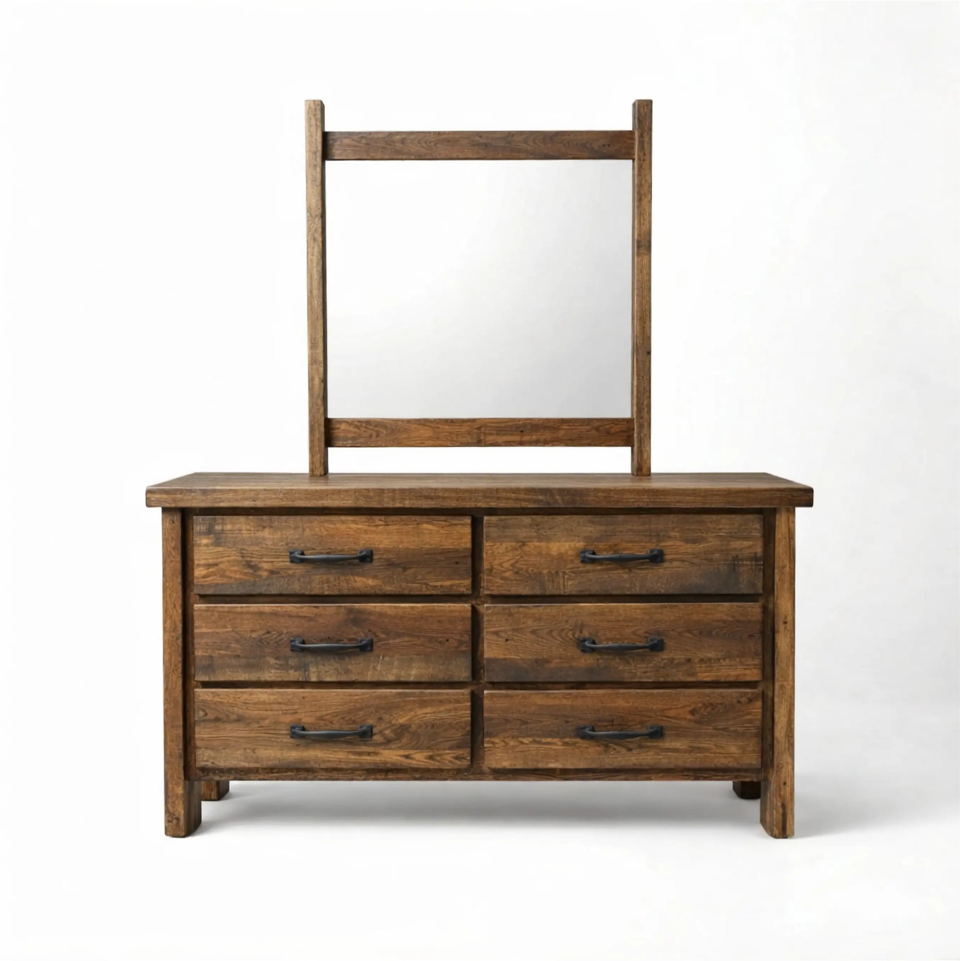 Dylan 6 Drawer Wood Dresser Rustic Hickory with Sandstone Stain / 60