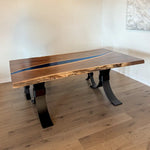 76" Live Edge Walnut Blue River Table