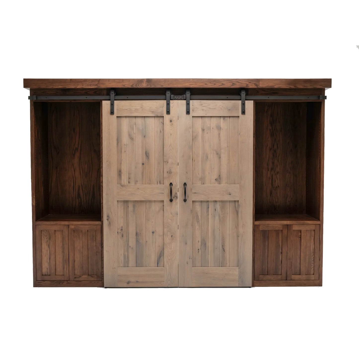 Willow Wire Brushed Barndoor Bookcase Bed