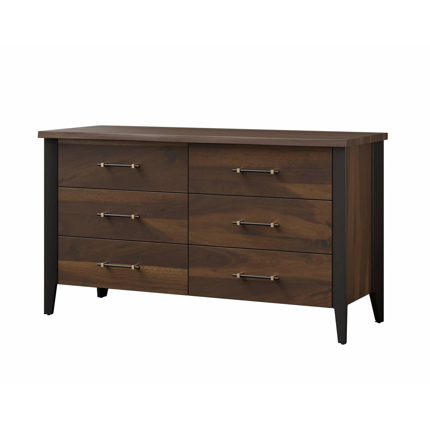 Walnut 6 Drawer Dresser | Bedroom
