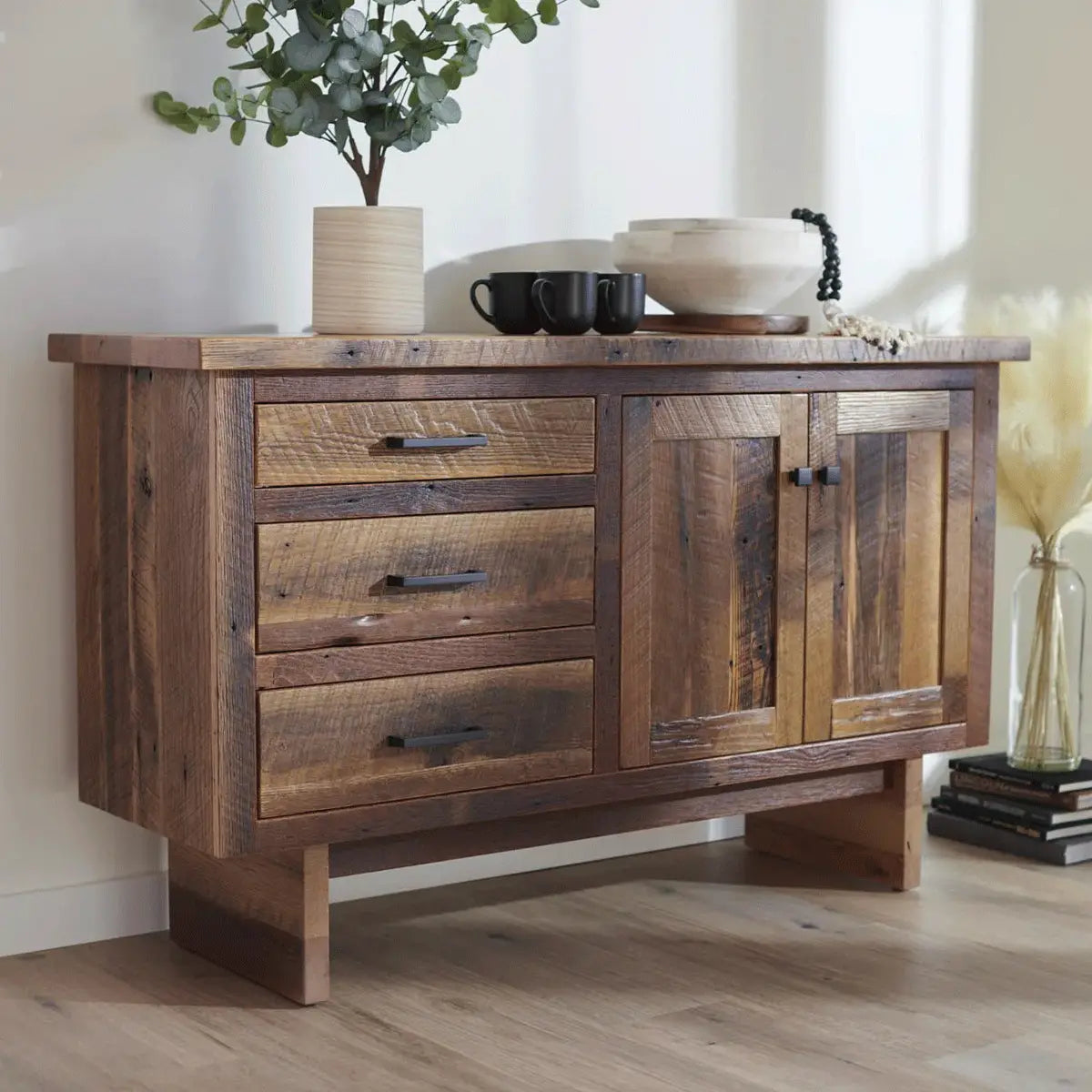 Rustic Reclaimed Wood Buffet Sideboard