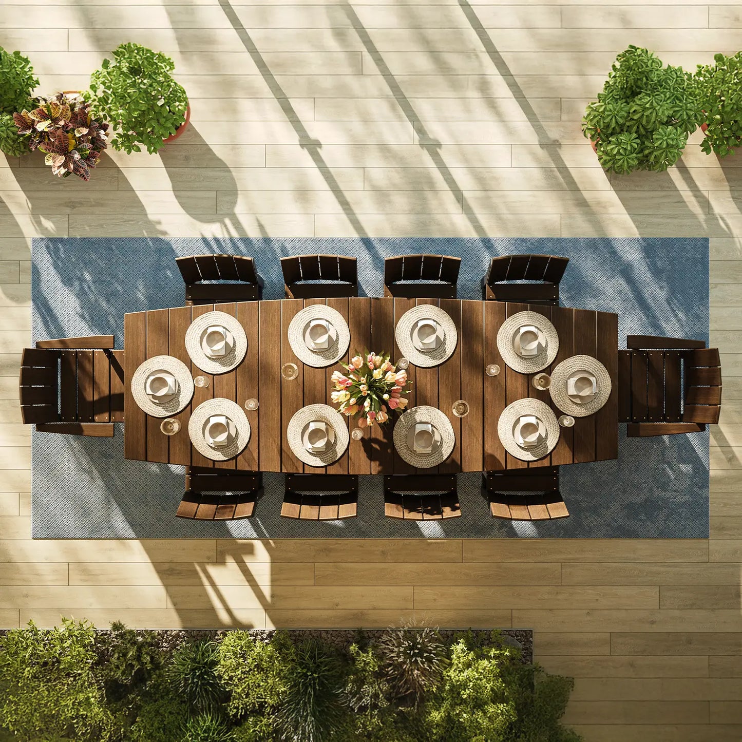 Outdoor Urban Dining Table, Oval Year - Round Durability