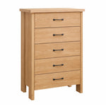 Chelsea 5 Drawer Tall Dresser - Brown Maple Wood with Belair Stain