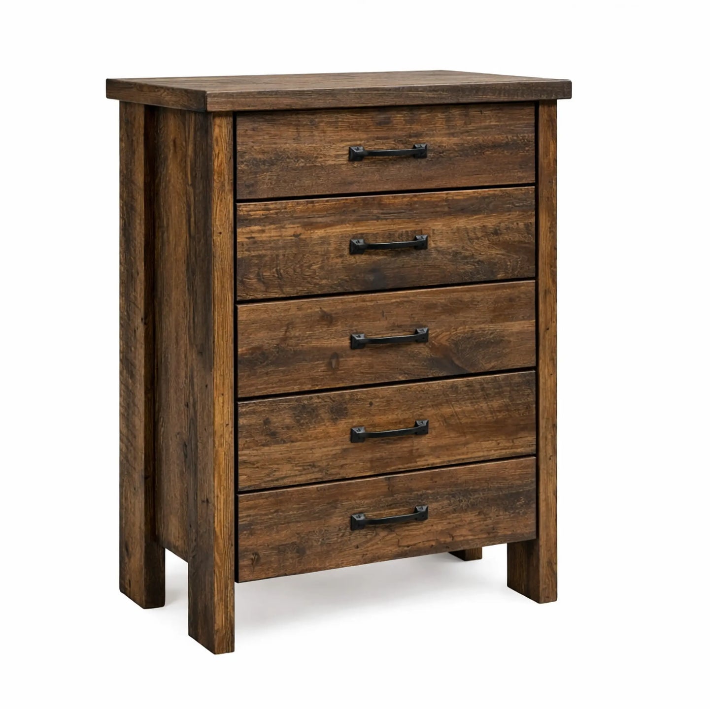 Chelsea 5 Drawer Tall Dresser - Reclaimed Barn Wood with Provincial Stain