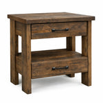 Chelsea 2 Drawer Nightstand with Open Shelf - Reclaimed Barn Wood with Provincial Stain