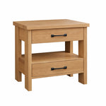 Chelsea 2 Drawer Nightstand with Open Shelf - Brown Maple Wood with Bel Air Stain