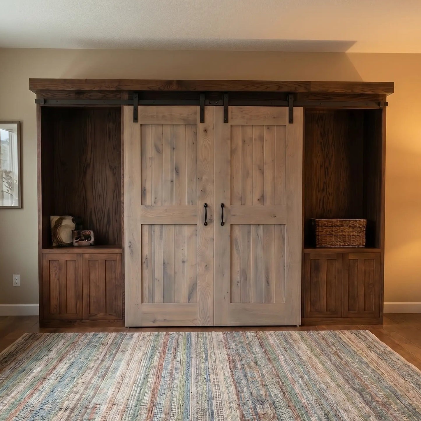 Willow Wire Brushed Barndoor Bookcase Bed
