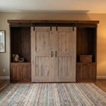 Willow Wire Brushed Barndoor Bookcase Bed