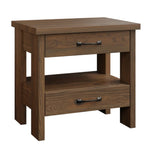 Chelsea 2 Drawer Nightstand with Open Shelf - Rustic White Oak with River Rock Stain