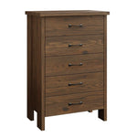 Chelsea 5 Drawer Tall Dresser - Rustic White Oak Wood with River Rock Stain