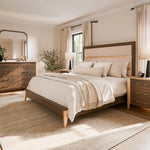Leighton Upholstered Wood Bed Frame