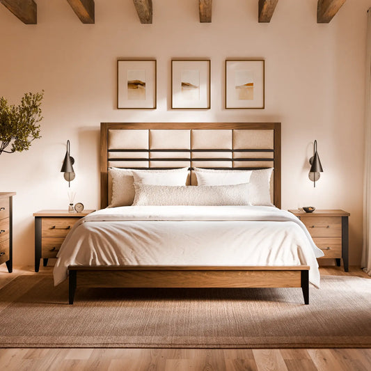 Leighton Upholstered Wood Bed Frame