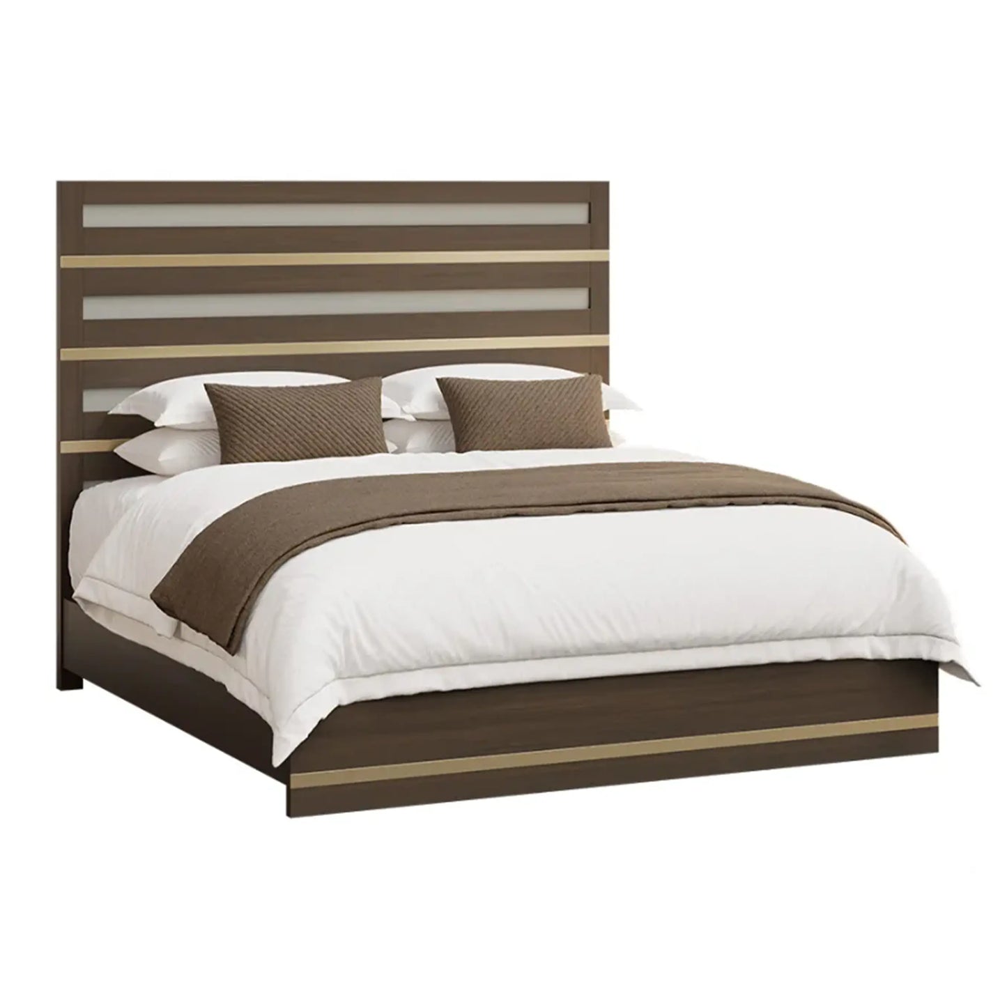 Shiloh Modern Transitional Wood Panel Bed Frame
