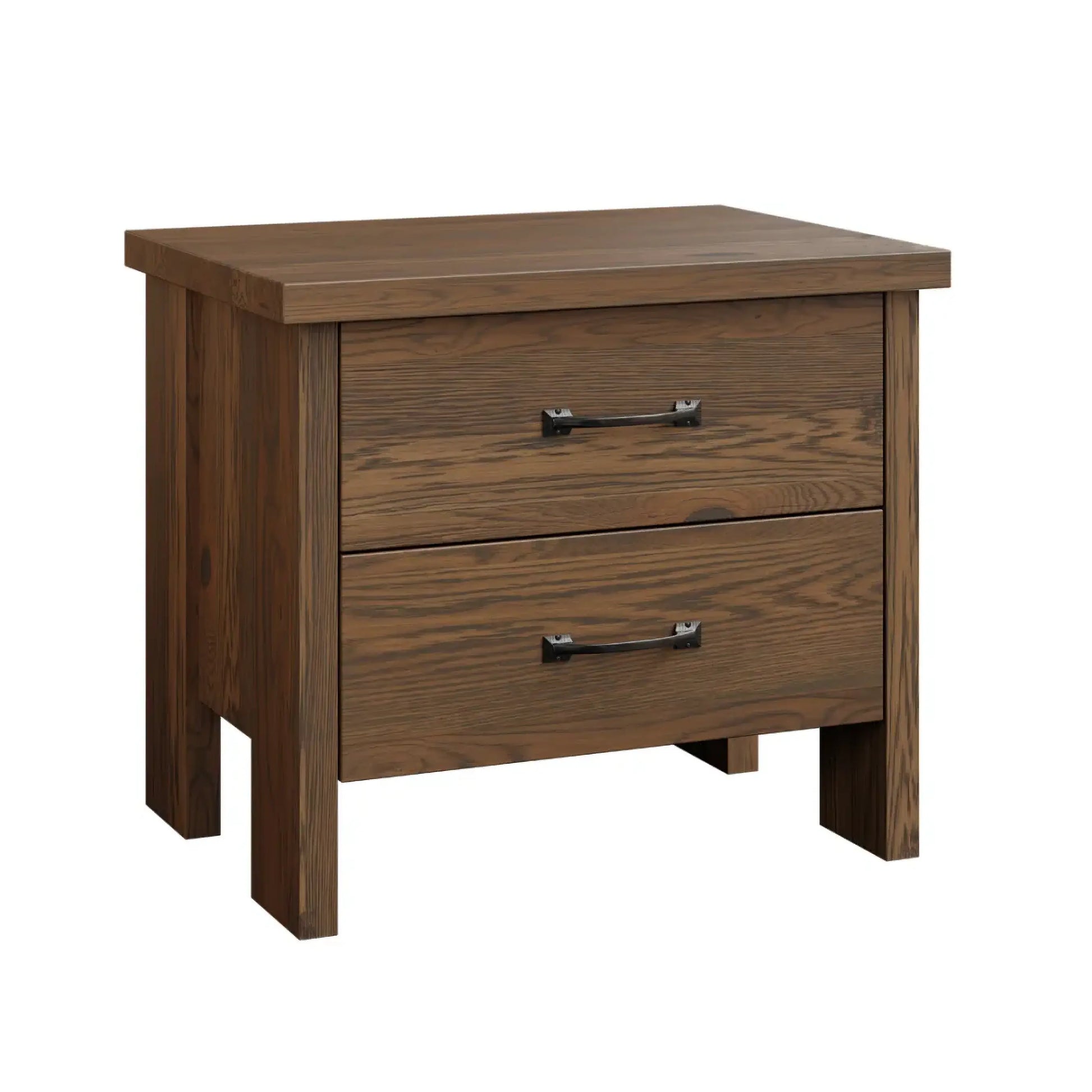 Chelsea 2 Drawer Nightstand - Rustic White Oak with River Rock Stain