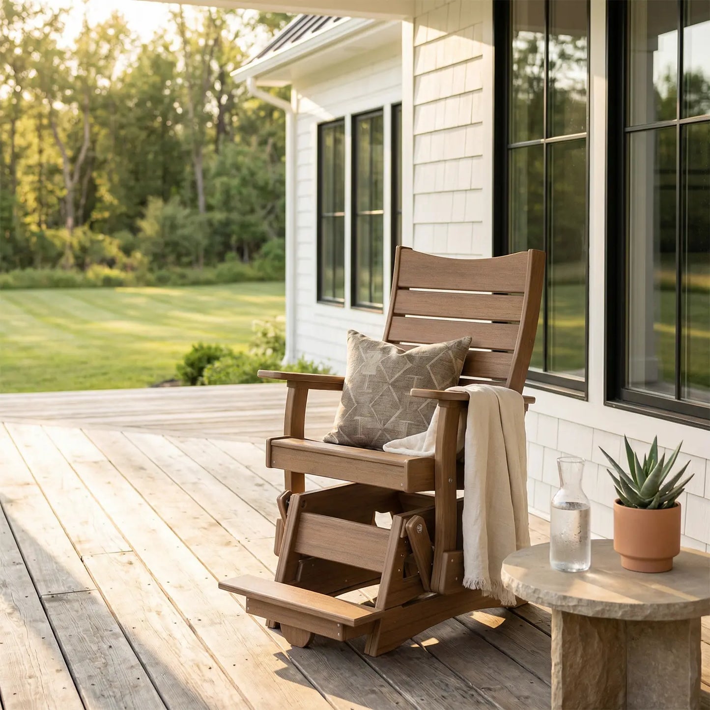 Contour Balcony Glider Chair - Weather-Resistant Build