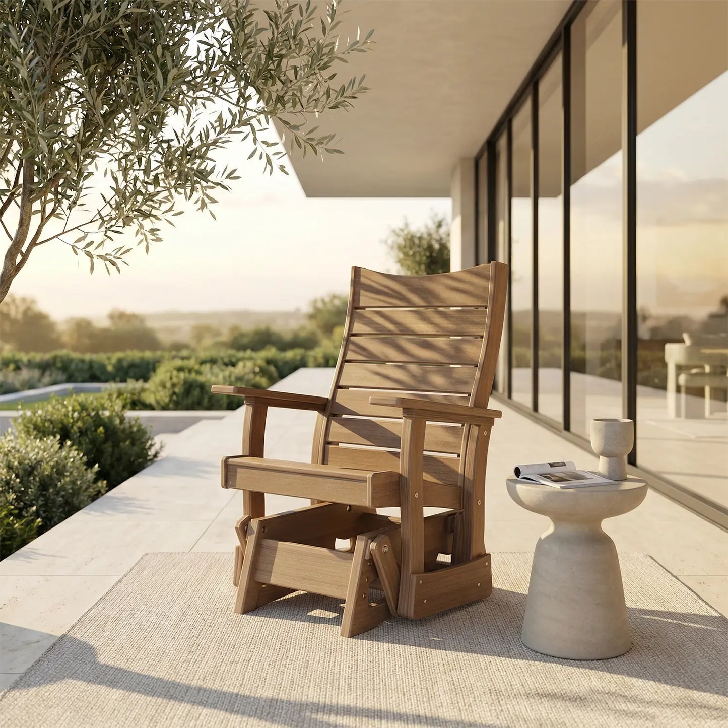 Contour Glider Chair - Outdoor-Ready Design