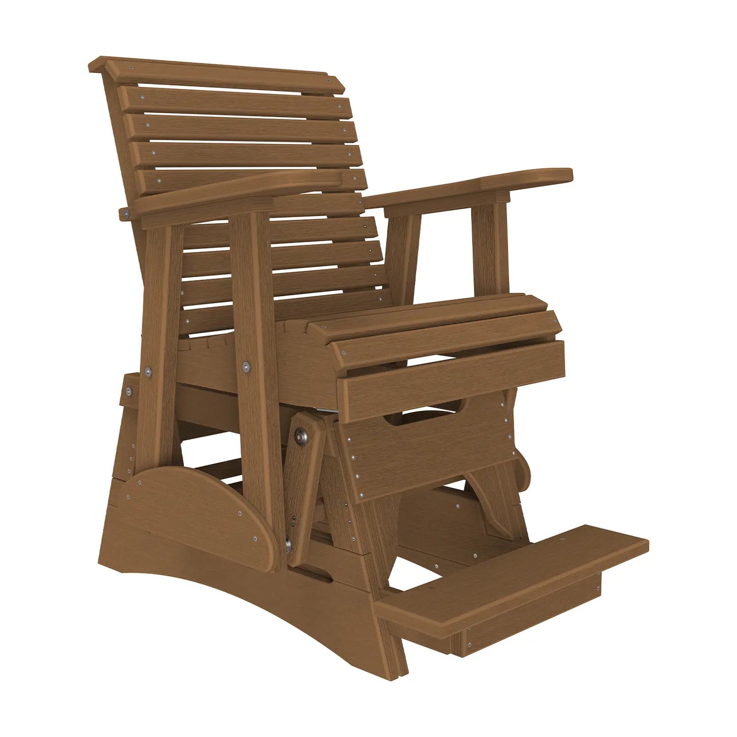 Plain Poly Lumber Balcony Glider Chair, Antique Mohogany