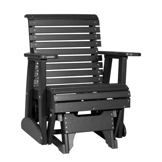 Plain Poly Lumber Glider Chairs, Black