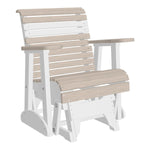 Outdoor Plain Poly Lumber Glider Chairs, Birch and White