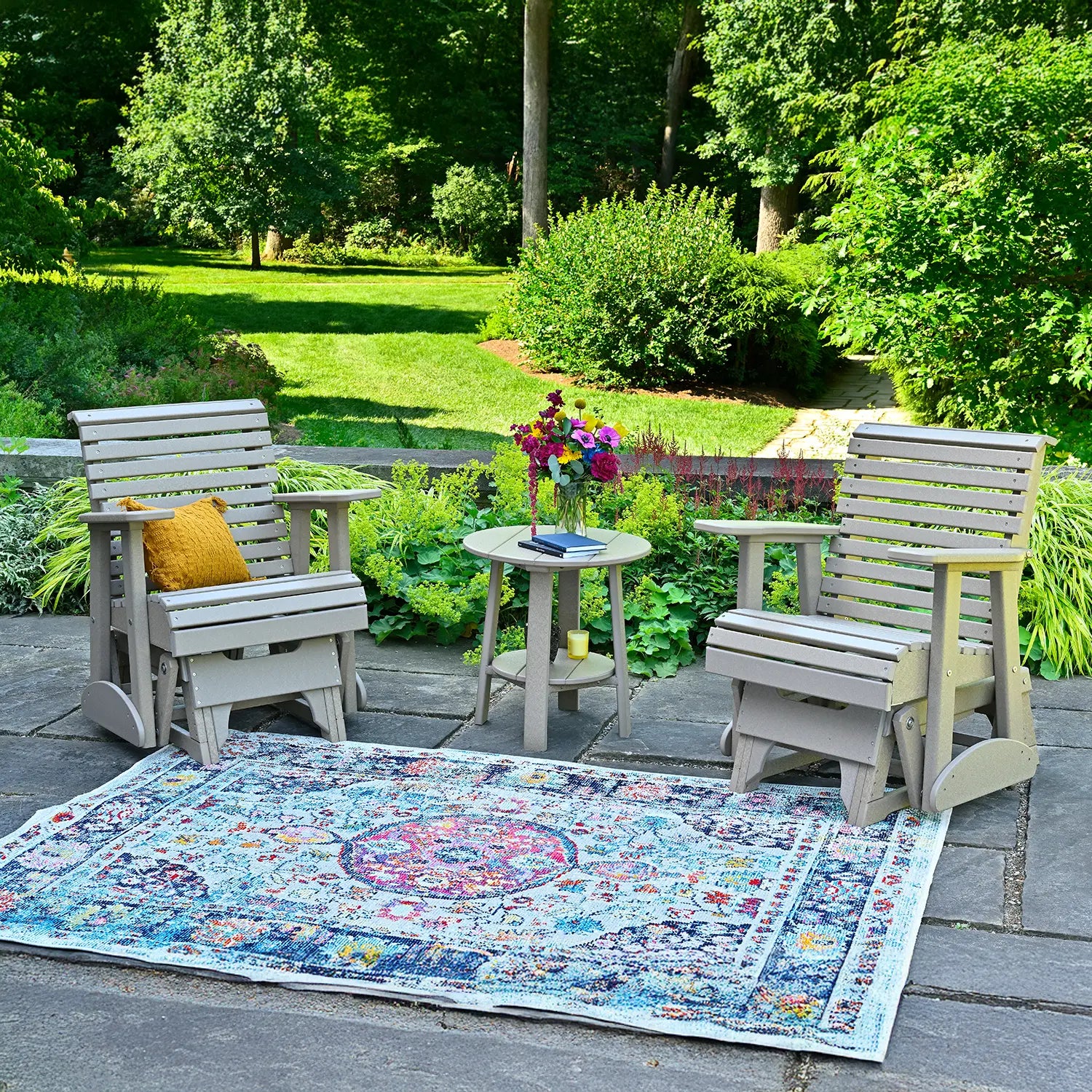 Plain Poly Lumber Glider Chairs, Weaterwood