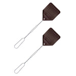2 Pack Chocolate Leather Fly Swatters