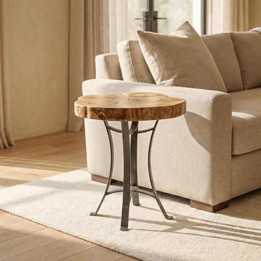 26" Live Edge Ash End Table