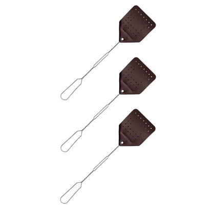 3 Pack Chocolate Leather Fly Swatters