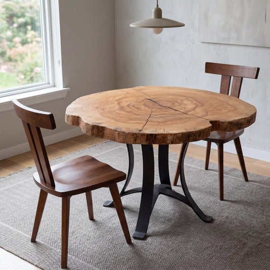 46" Live Edge Ash Round Cafe Table