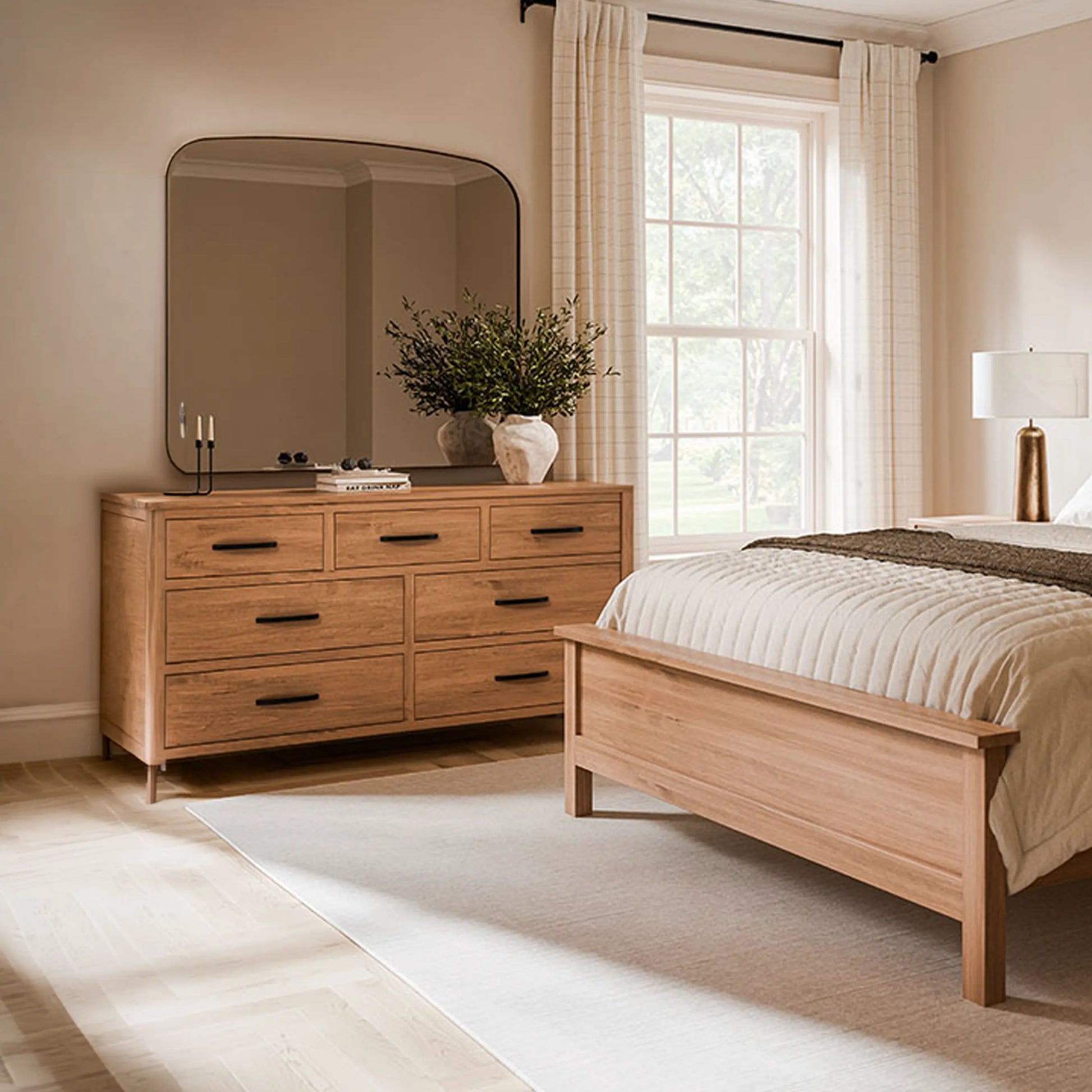 Emily Solid Wood 7 Drawer Dresser Brown Maple / 60" Emily Solid Wood 7 Drawer Dresser Brown Maple / 60"