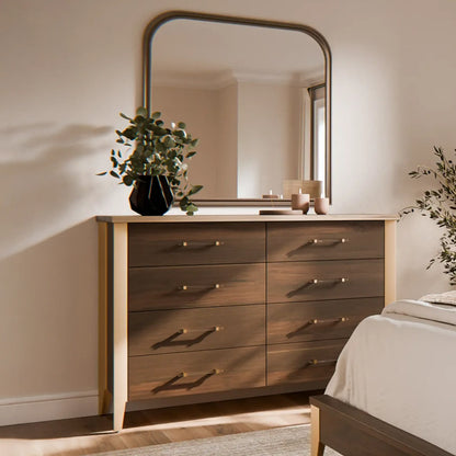 wooden dresser light brown Dorsey Six Drawer Dresser in Granola